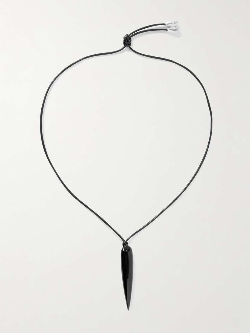 Sophie Buhai Spear Silver, Onyx And Cord Necklace