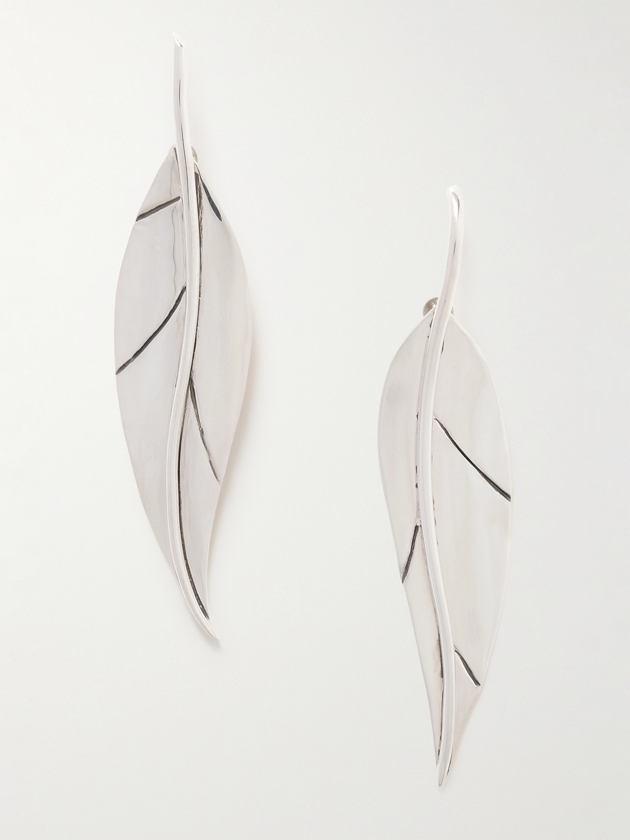 Sophie Buhai Leaf Silver Earrings In Metallic