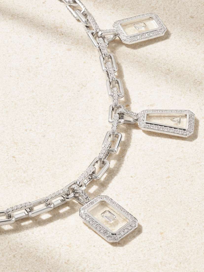 Nikos Koulis Universe 18-karat White Gold Diamond Necklace