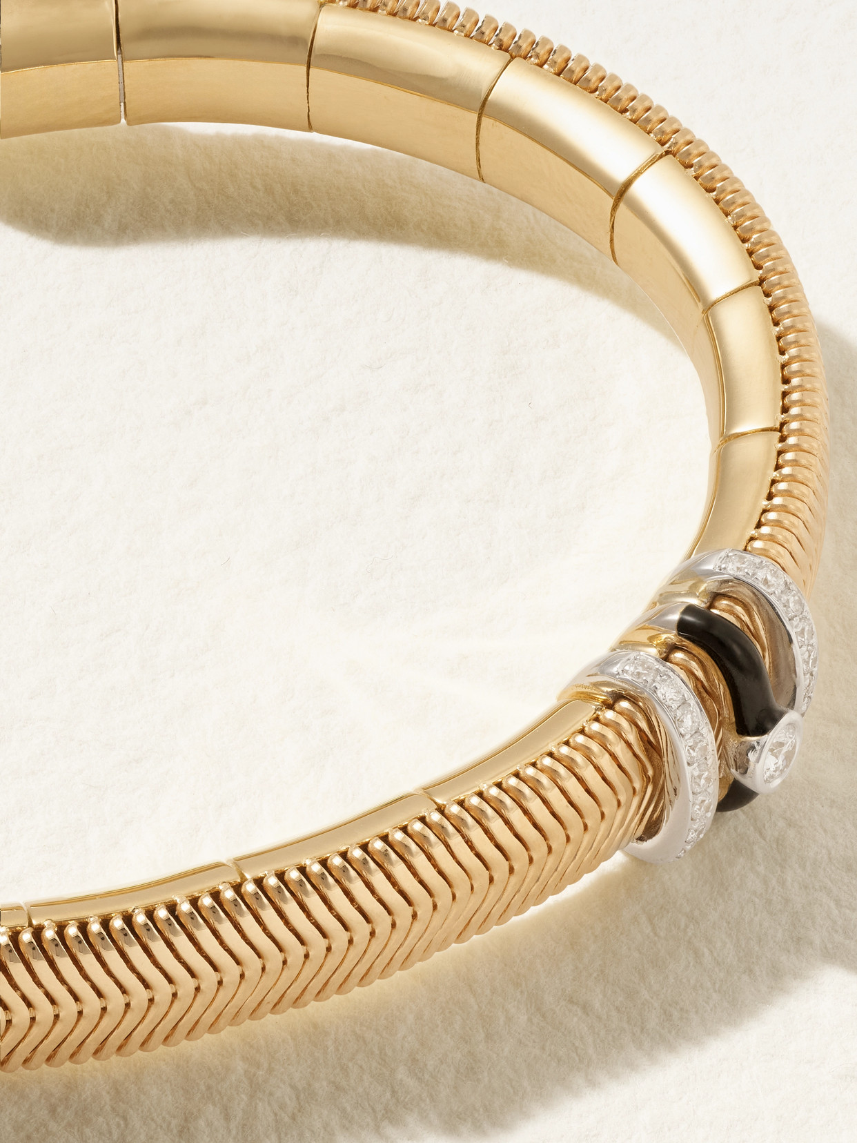 Nikos Koulis 18-karat Gold, Diamond And Enamel Bracelet In Gold