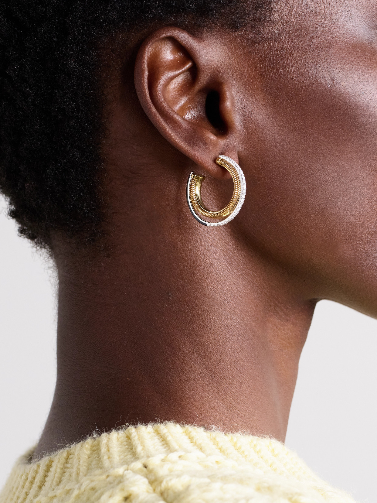 Nikos Koulis 18-karat Yellow And White Gold, Diamond And Enamel Earrings In Gold
