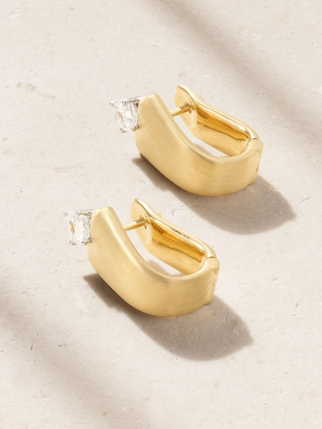 Nikos Koulis 18-karat Gold Diamond Hoop Earrings