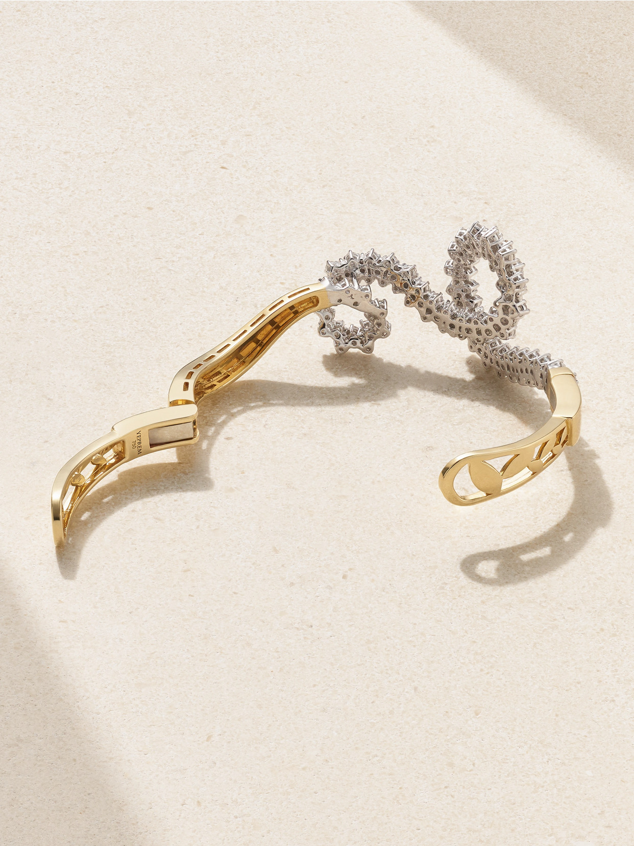 Yeprem 18-karat White And Yellow Gold Diamond Cuff In Gold