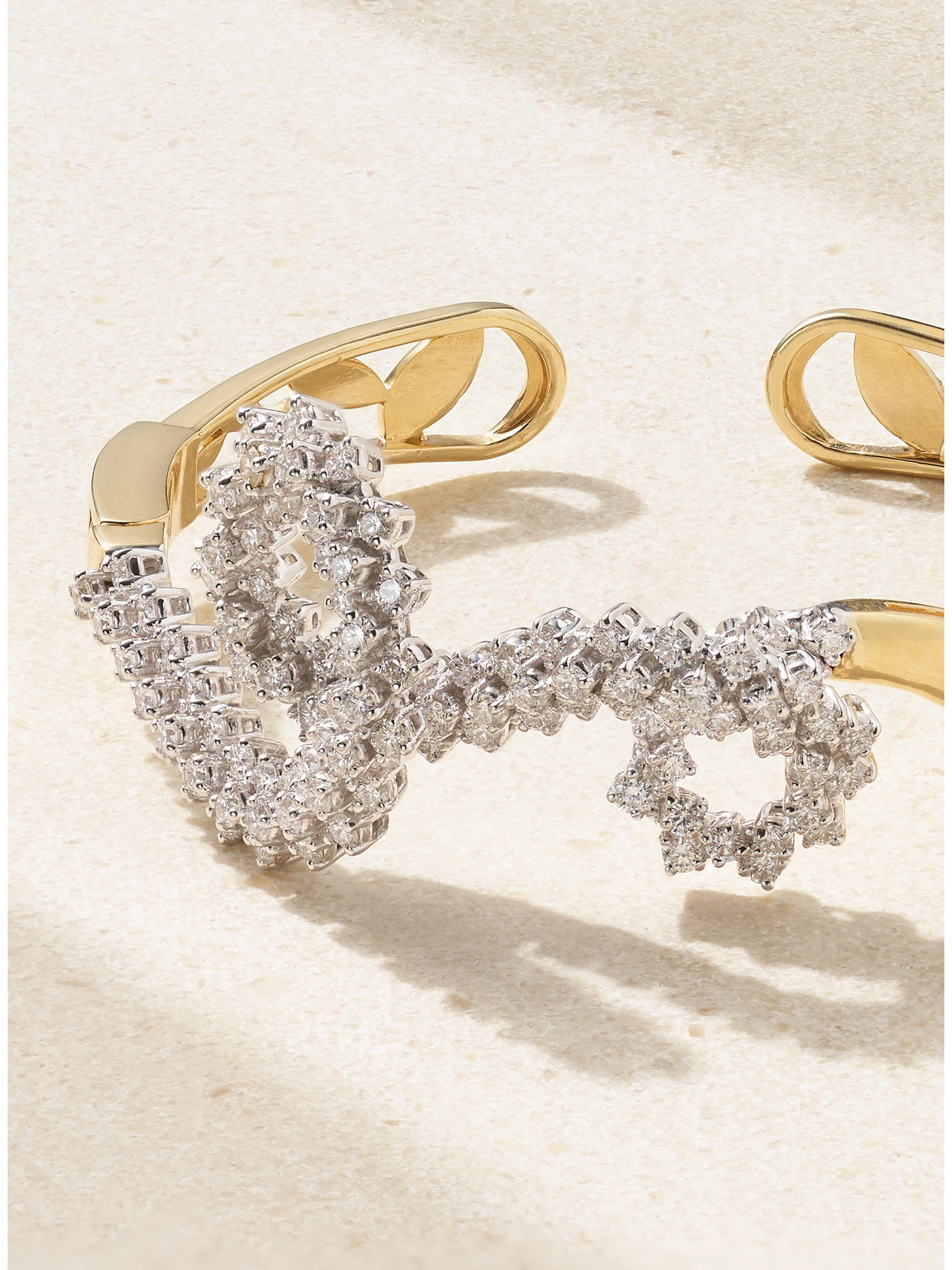 Yeprem 18-karat White And Yellow Gold Diamond Cuff In Gold