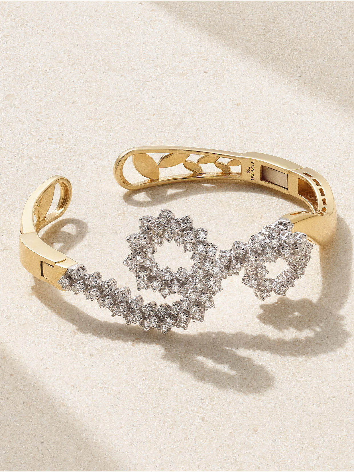 Yeprem 18-karat White And Yellow Gold Diamond Cuff