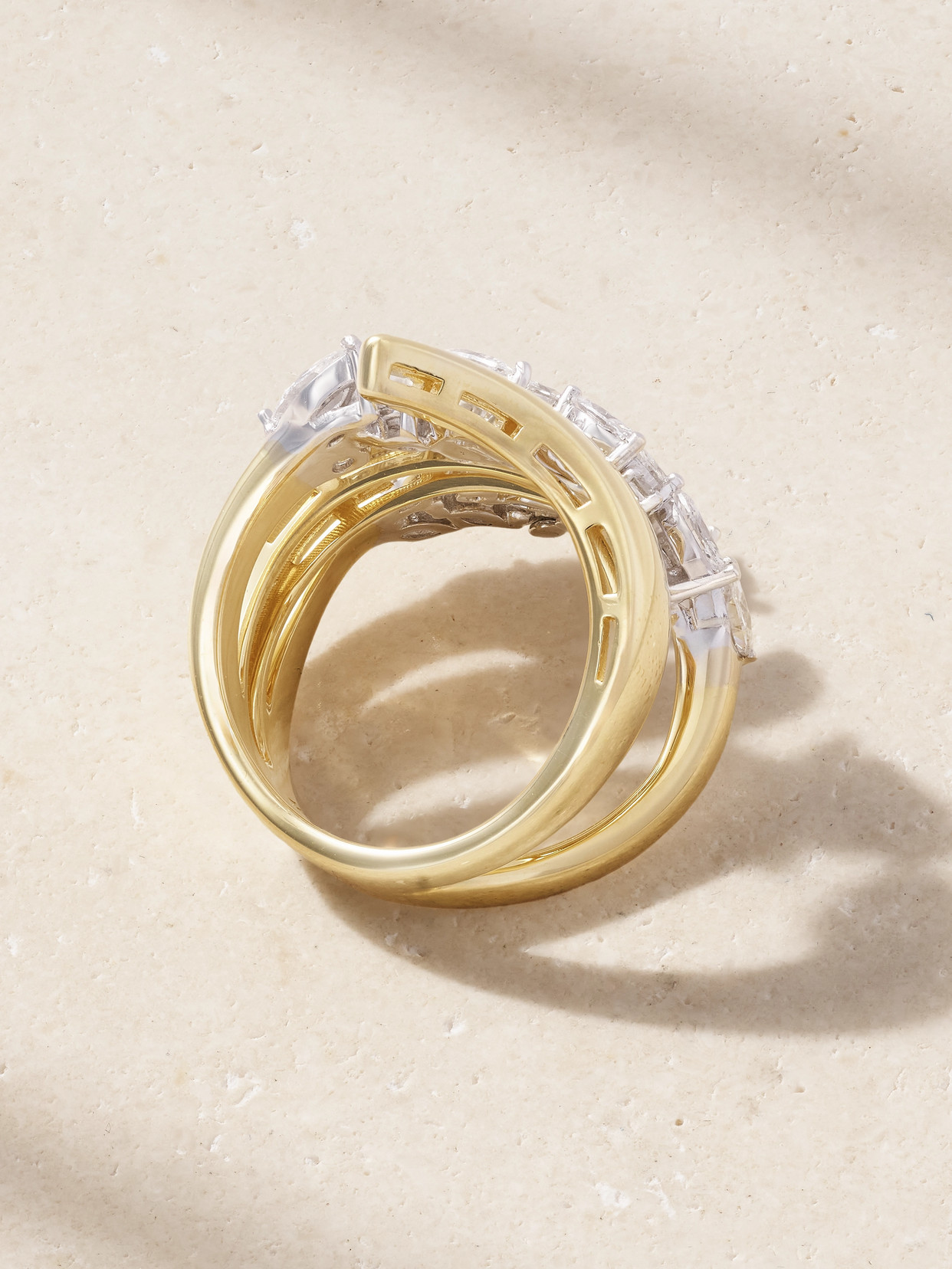 Yeprem Strada Stackable 18-karat Gold Diamond Ring In Gold