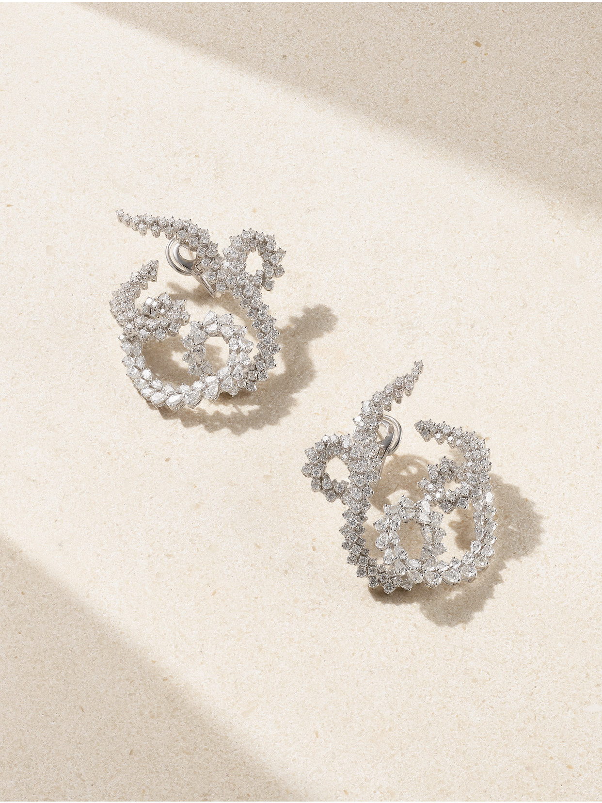 Yeprem Y-couture 18-karat White Gold Diamond Earrings In Silver