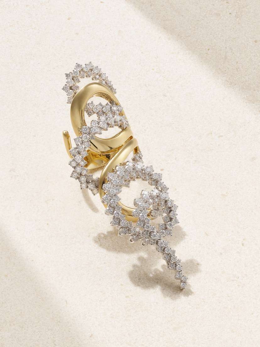 YEPREM en Strada 18-karat White And Yellow Gold Diamond Ring