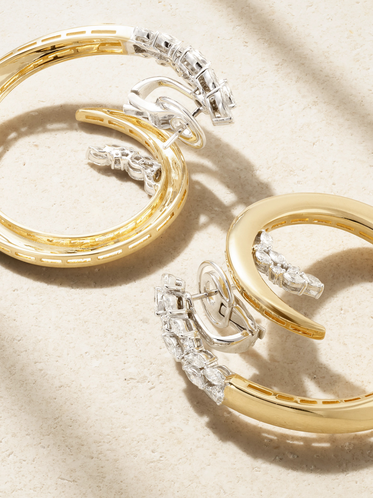 Yeprem Golden Strada Drop 18-karat Yellow And White Gold Diamond Earrings In Gold