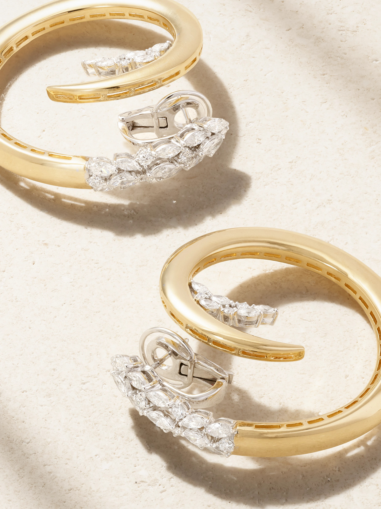 Yeprem Golden Strada Drop 18-karat Yellow And White Gold Diamond Earrings In Gold