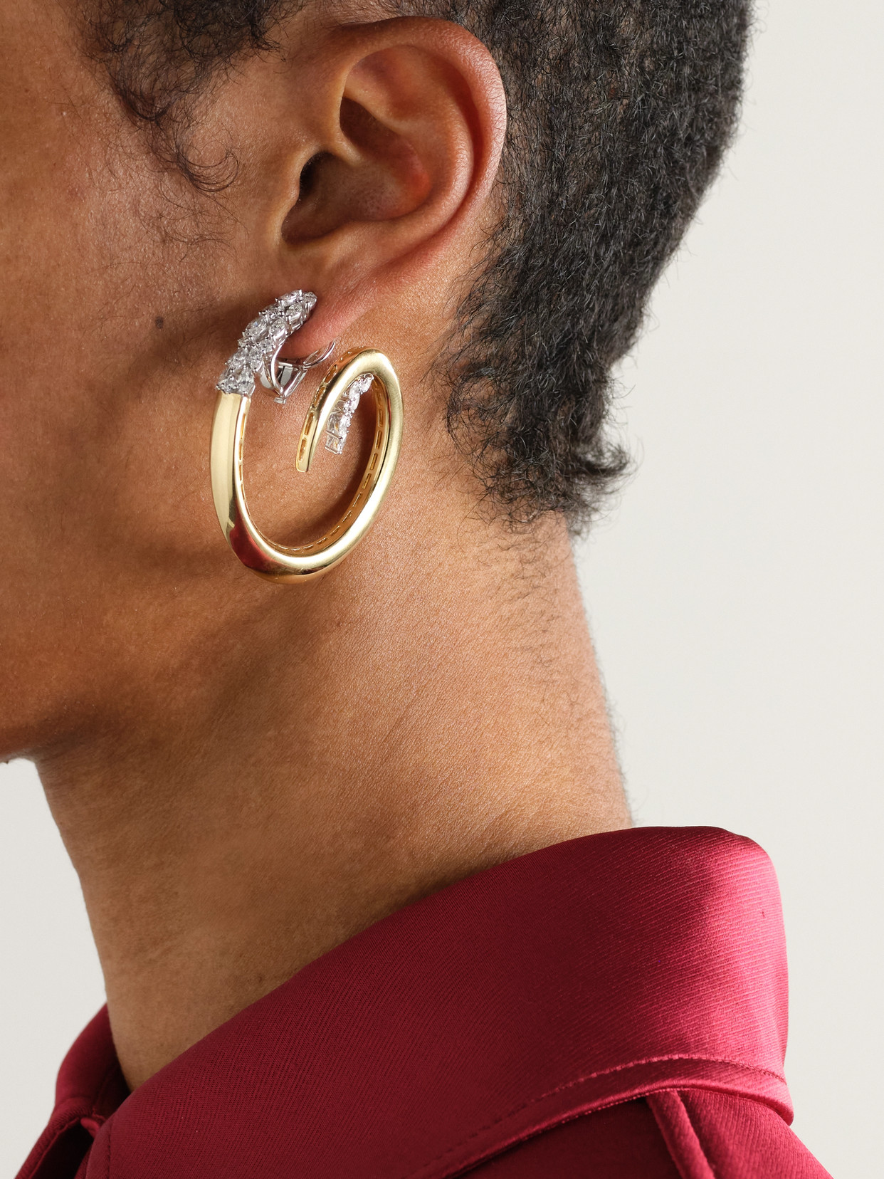 Yeprem Golden Strada Drop 18-karat Yellow And White Gold Diamond Earrings In Gold