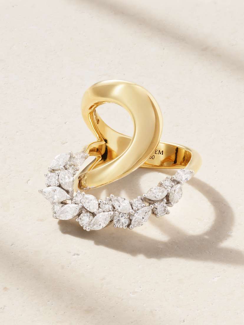 YEPREM 18-karat Yellow And White Gold Diamond Ring