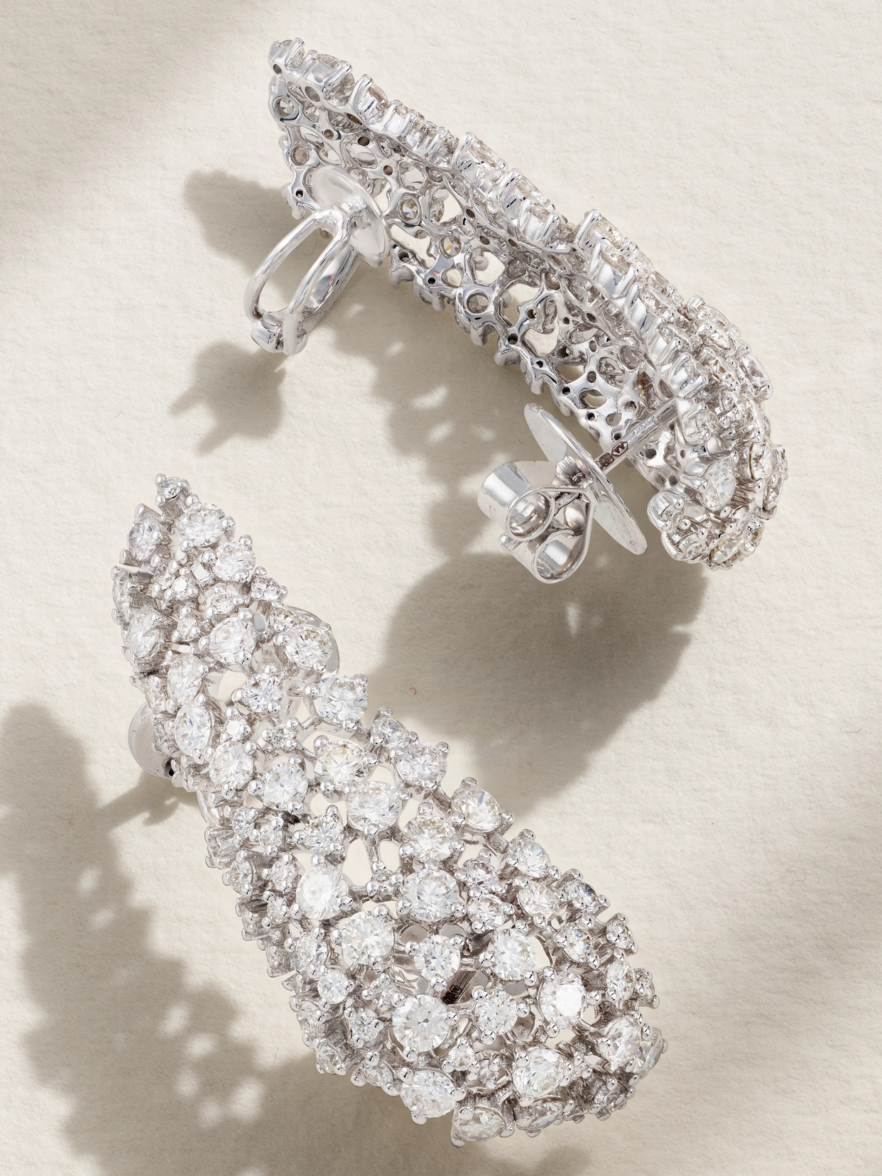 Ananya Scatter 18-karat White Gold Diamond Earrings In Silver