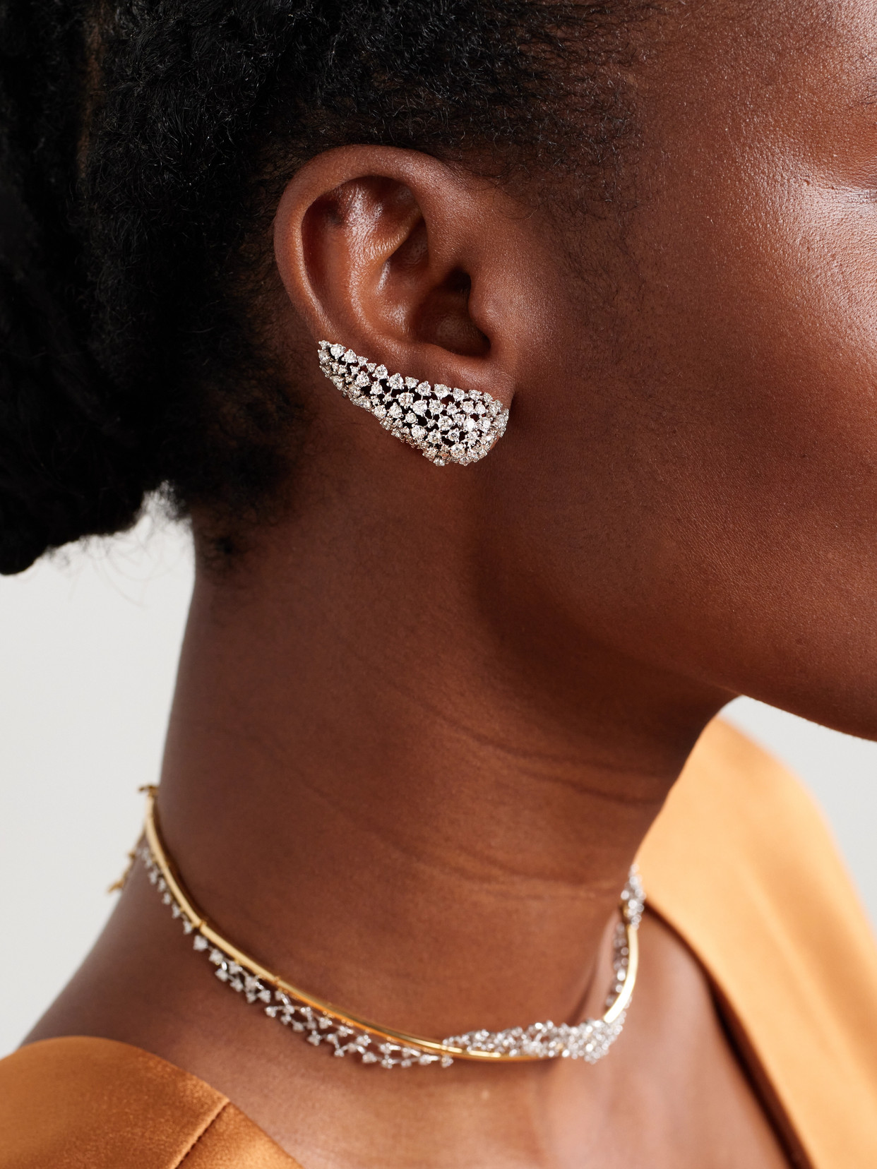 Ananya Scatter 18-karat White Gold Diamond Earrings In Silver