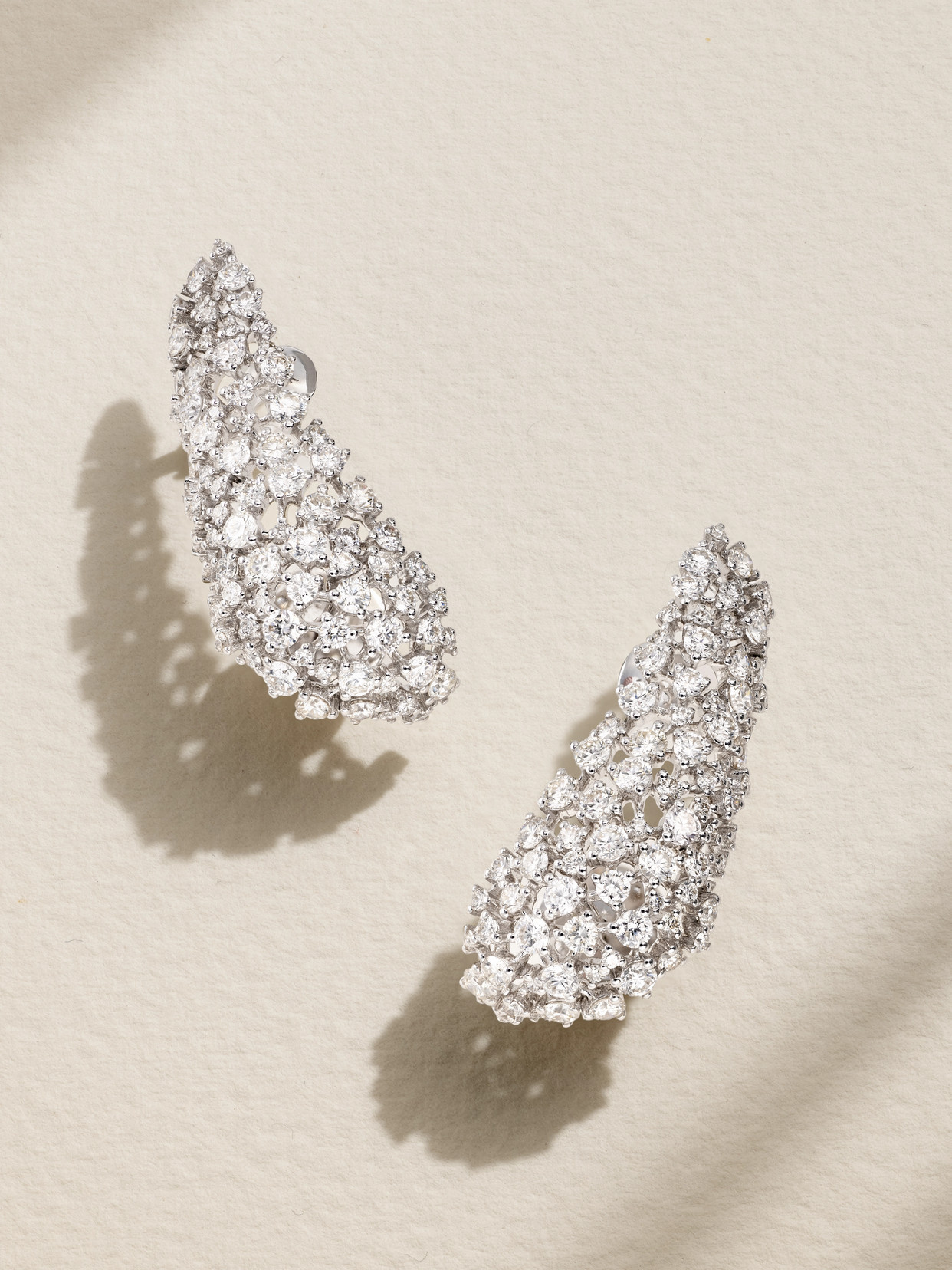 Ananya Scatter 18-karat White Gold Diamond Earrings In Silver