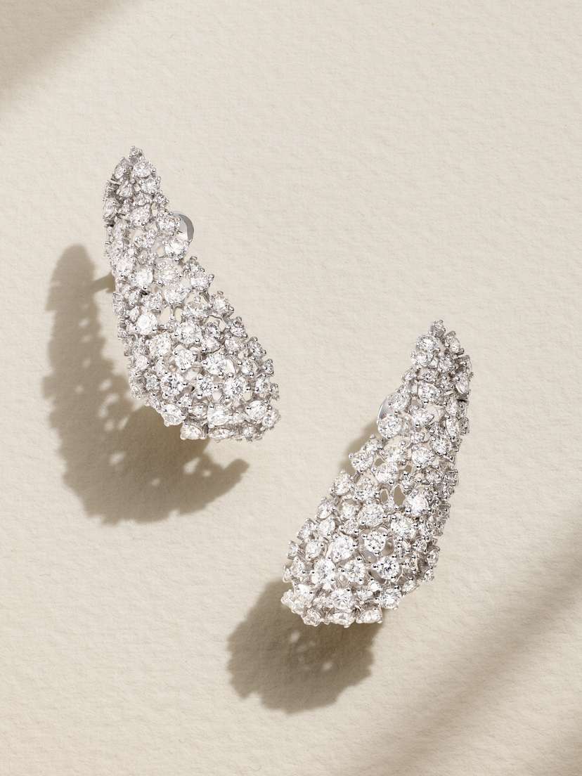 Ananya Scatter 18-karat White Gold Diamond Earrings