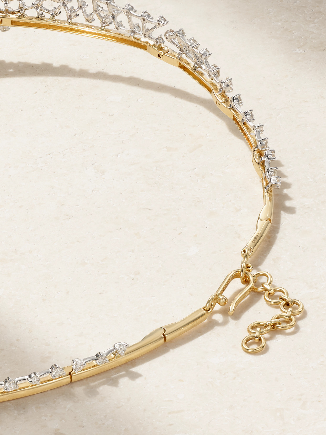 Ananya Scatter Wavy 18-karat Gold Diamond Choker In Gold