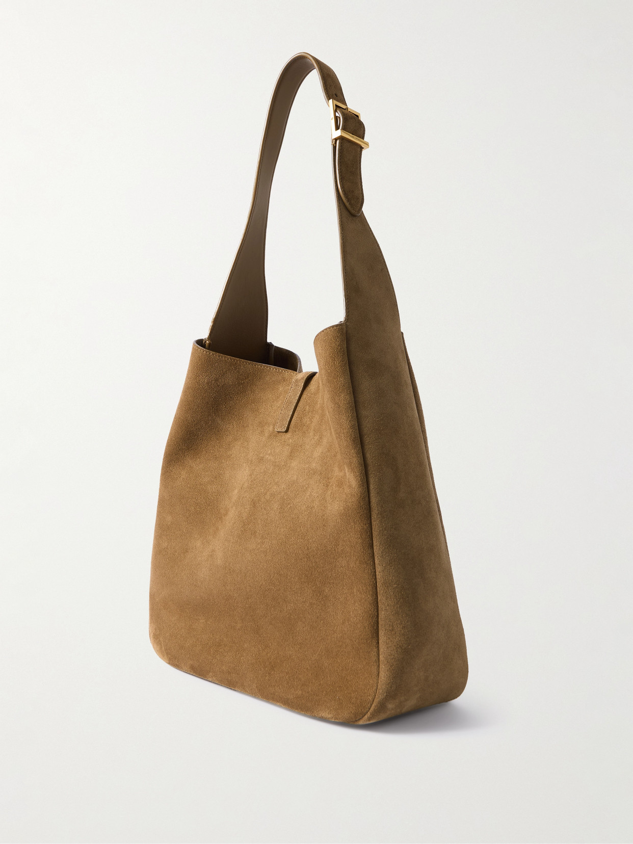 Saint Laurent Le 5 À 7 Supple Large Suede Shoulder Bag In Green