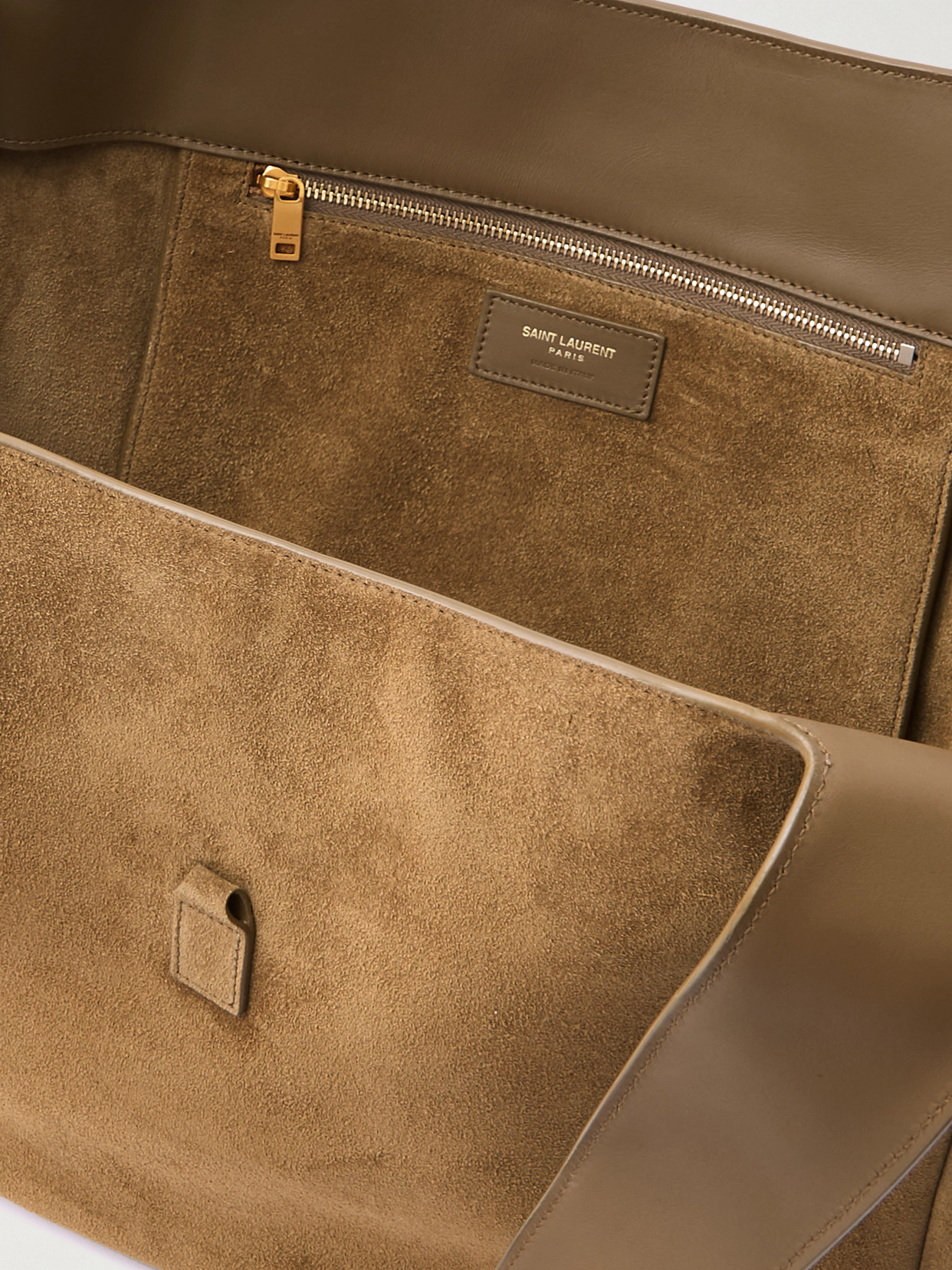 Saint Laurent Le 5 À 7 Supple Large Suede Shoulder Bag In Green