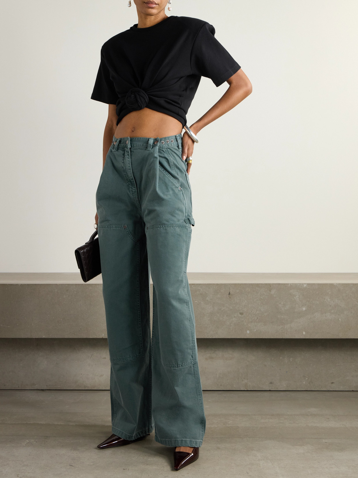 Magda Butrym Mid-rise Straight-leg Jeans In Green