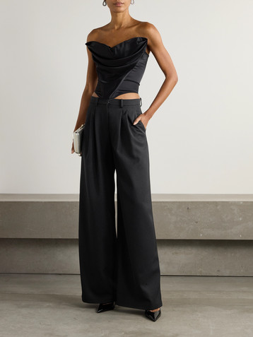Magda Butrym Pleated wool-twill wide-leg pants