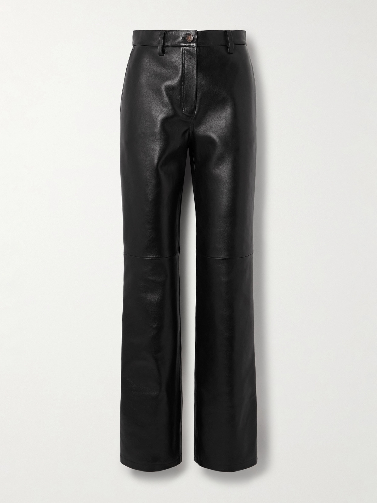Magda Butrym Leather Straight-leg Pants In Black