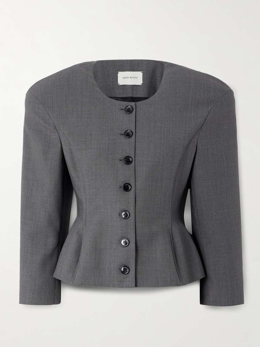 Magda Butrym Wool And Silk-blend Peplum Blazer