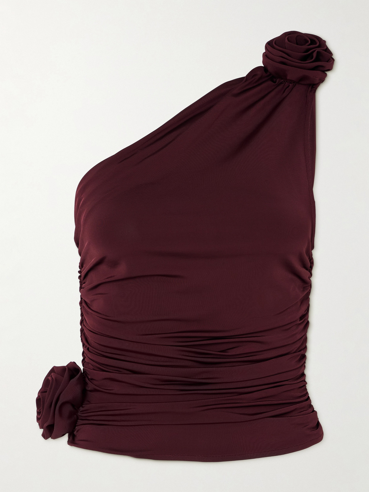 Magda Butrym One-shoulder Jersey Top In Brown