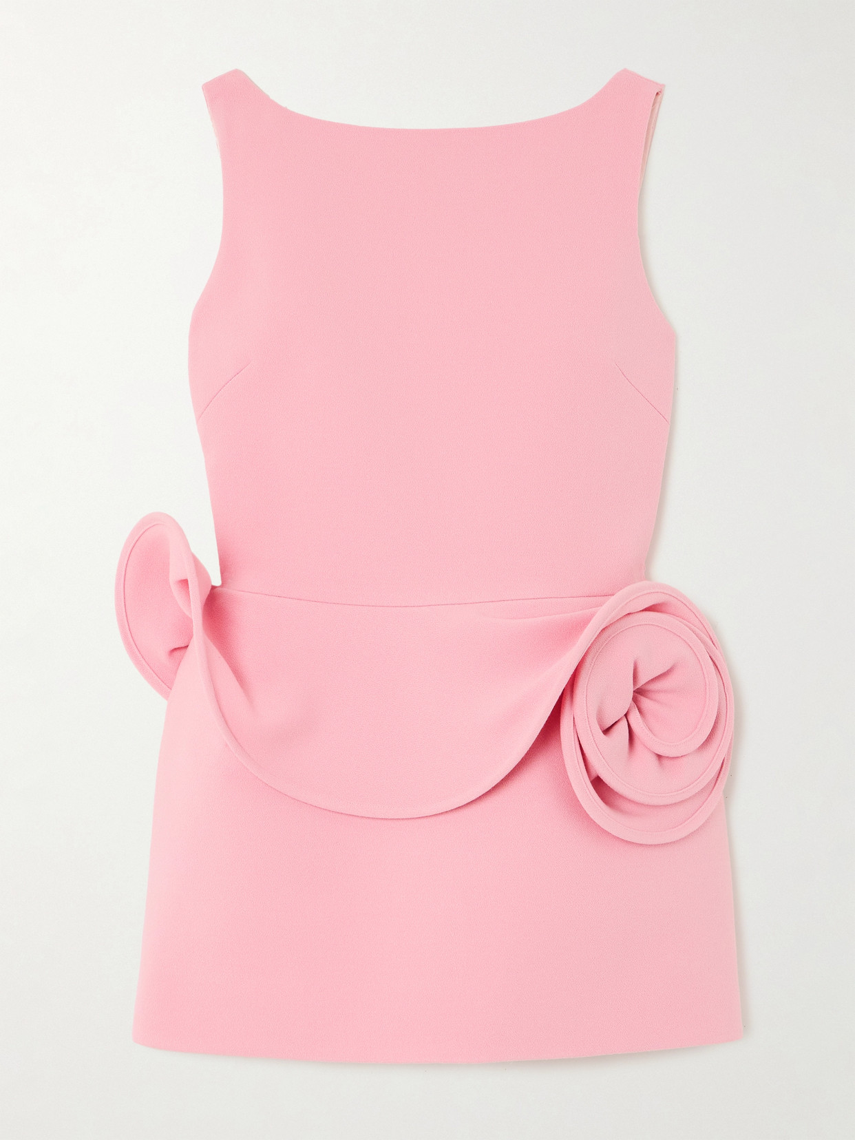 Magda Butrym Boat Neck Floral Applique Dress In Pink