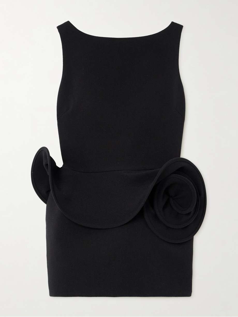 open-back crepe mini dress