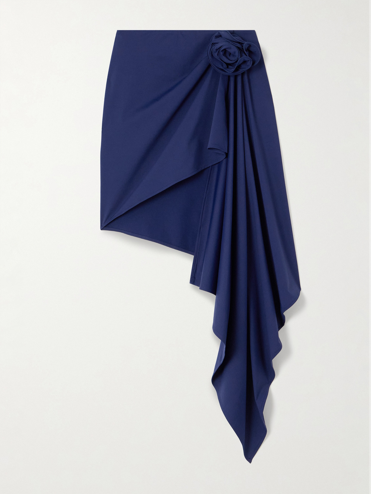 Magda Butrym Asymmetric Appliquéd Ruched Swim Skirt In Blue
