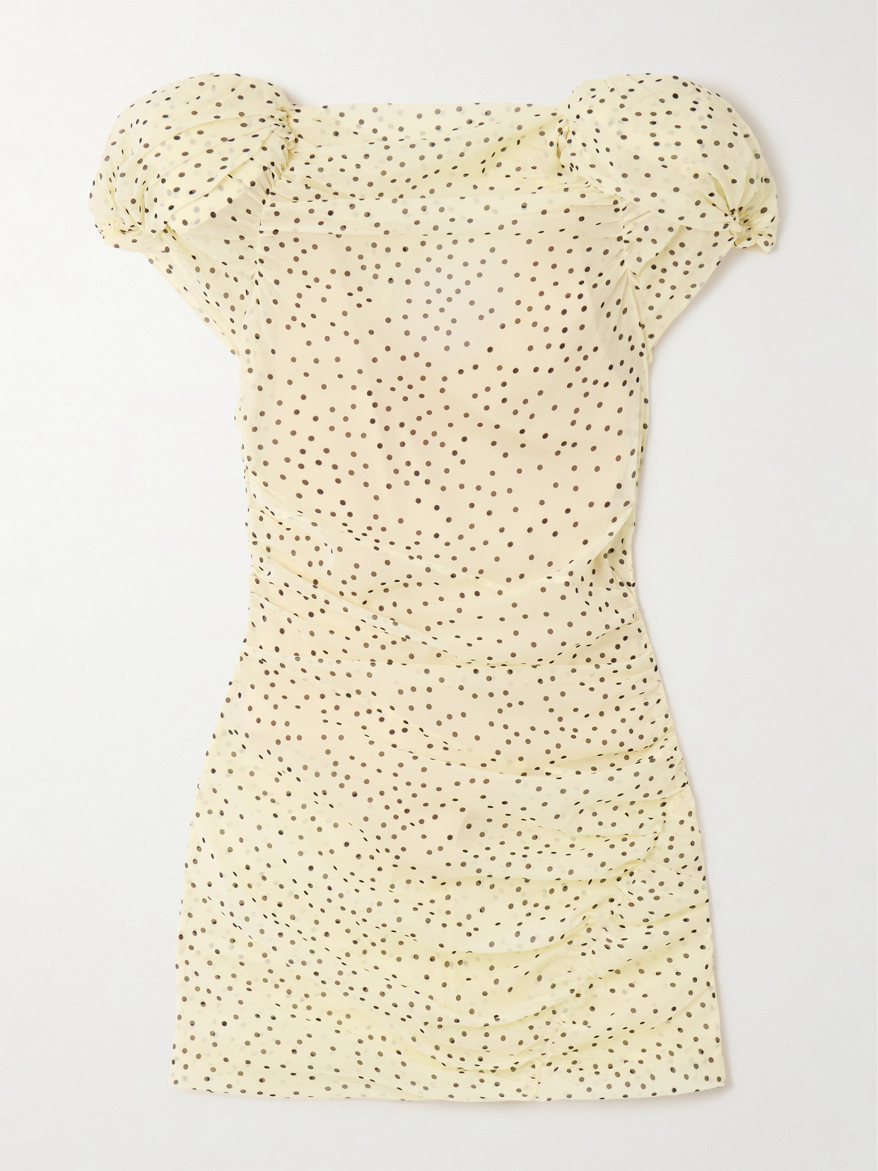 Magda Butrym '09' Polka Dot Dress With Puff Sleeves In White