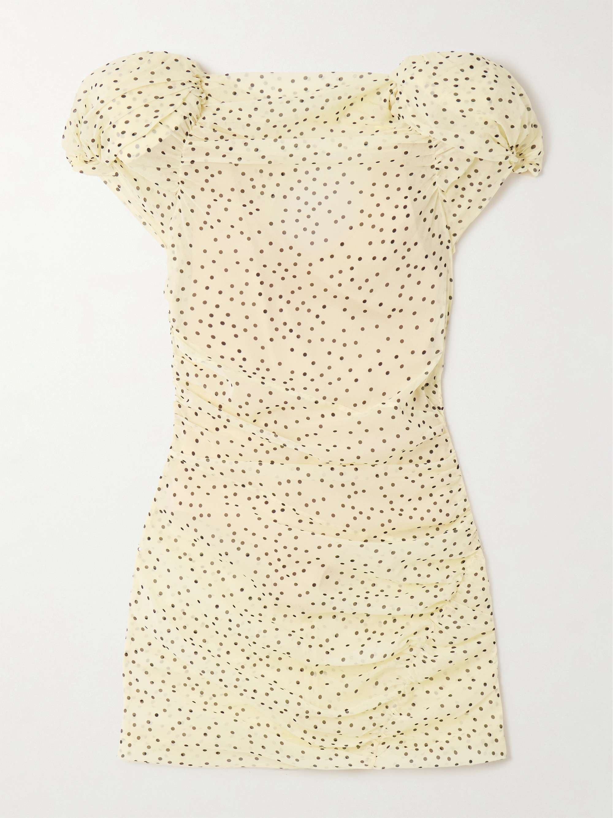 Magda Butrym Ruched polka-dot silk-blend chiffon mini dress thumbnail