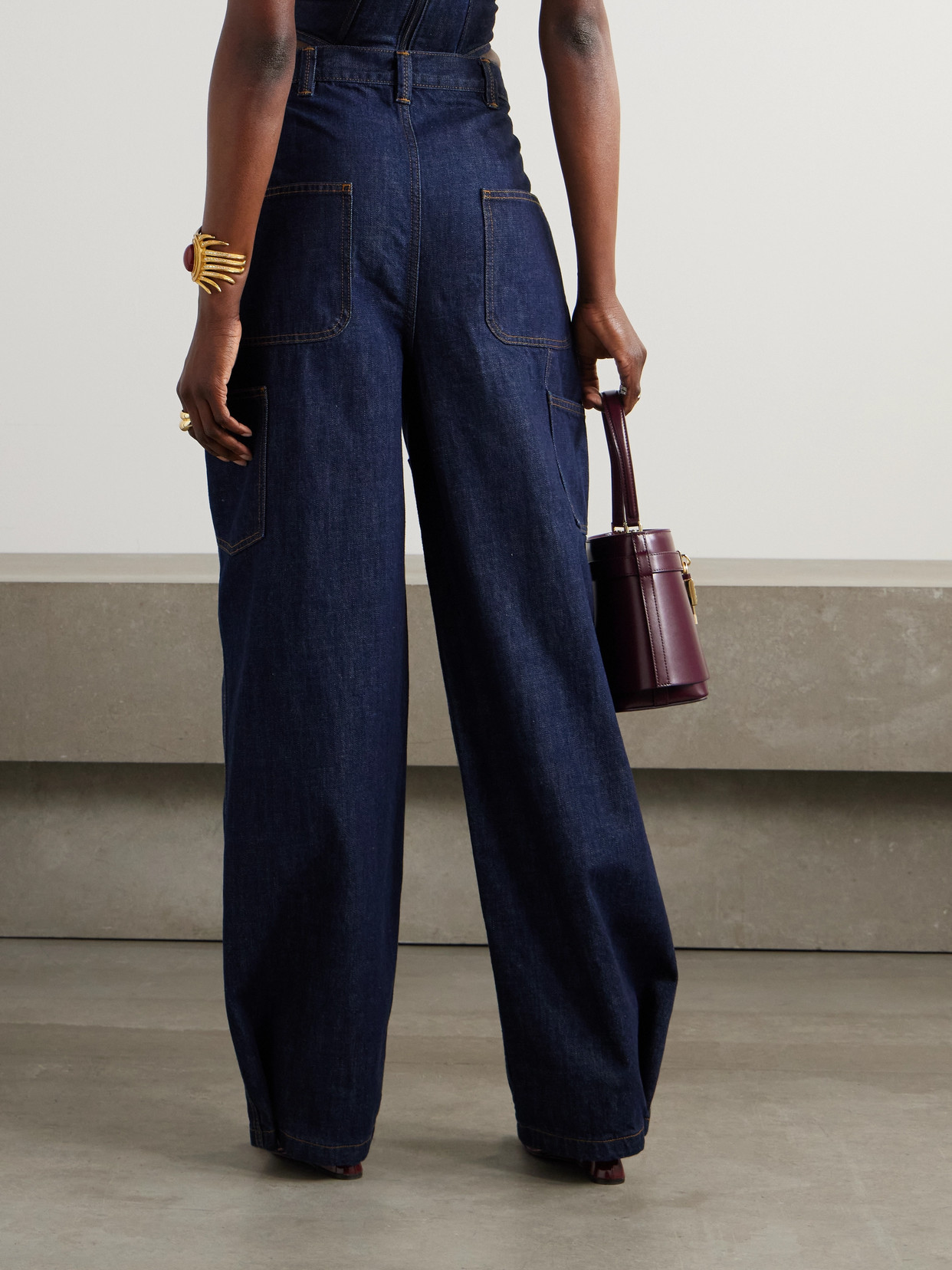 Convertible Paneled High-Rise Wide- Leg