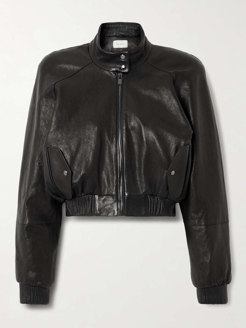 Magda Butrym Cropped Leather Jacket - FR 34