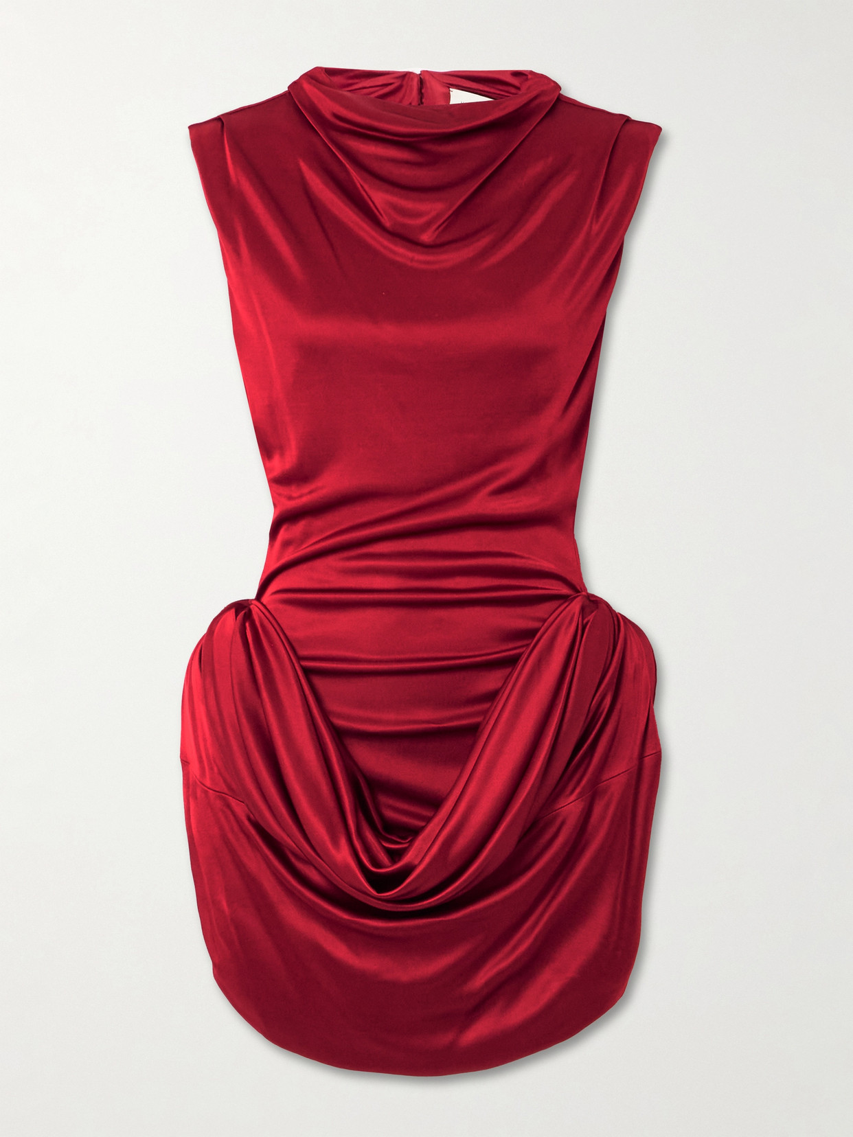 Magda Butrym Draped Satin-jersey Mini Dress In Red