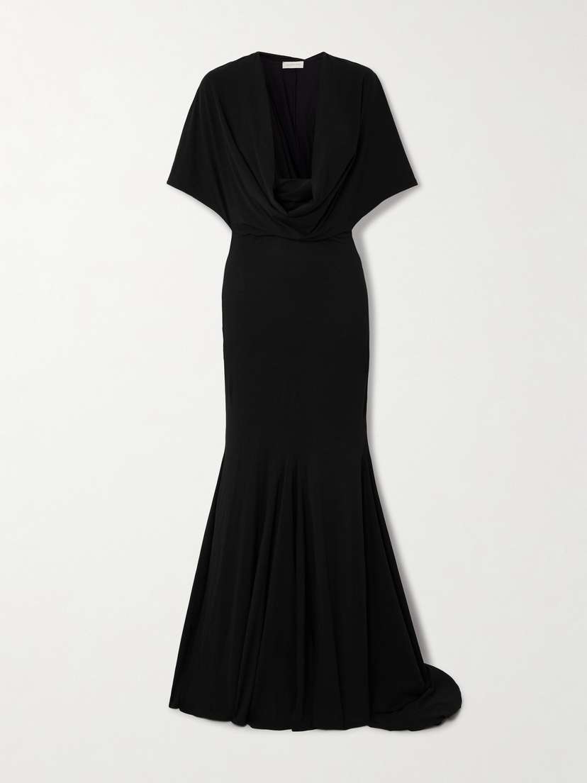 Magda Butrym Hooded Draped Stretch-silk Gown
