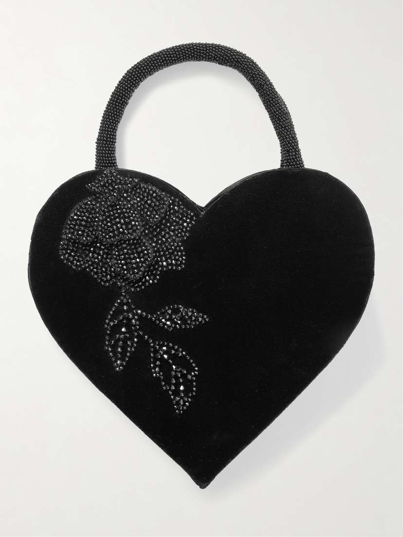 Clio Peppiatt Nightshade Bead-embellished Velvet Tote