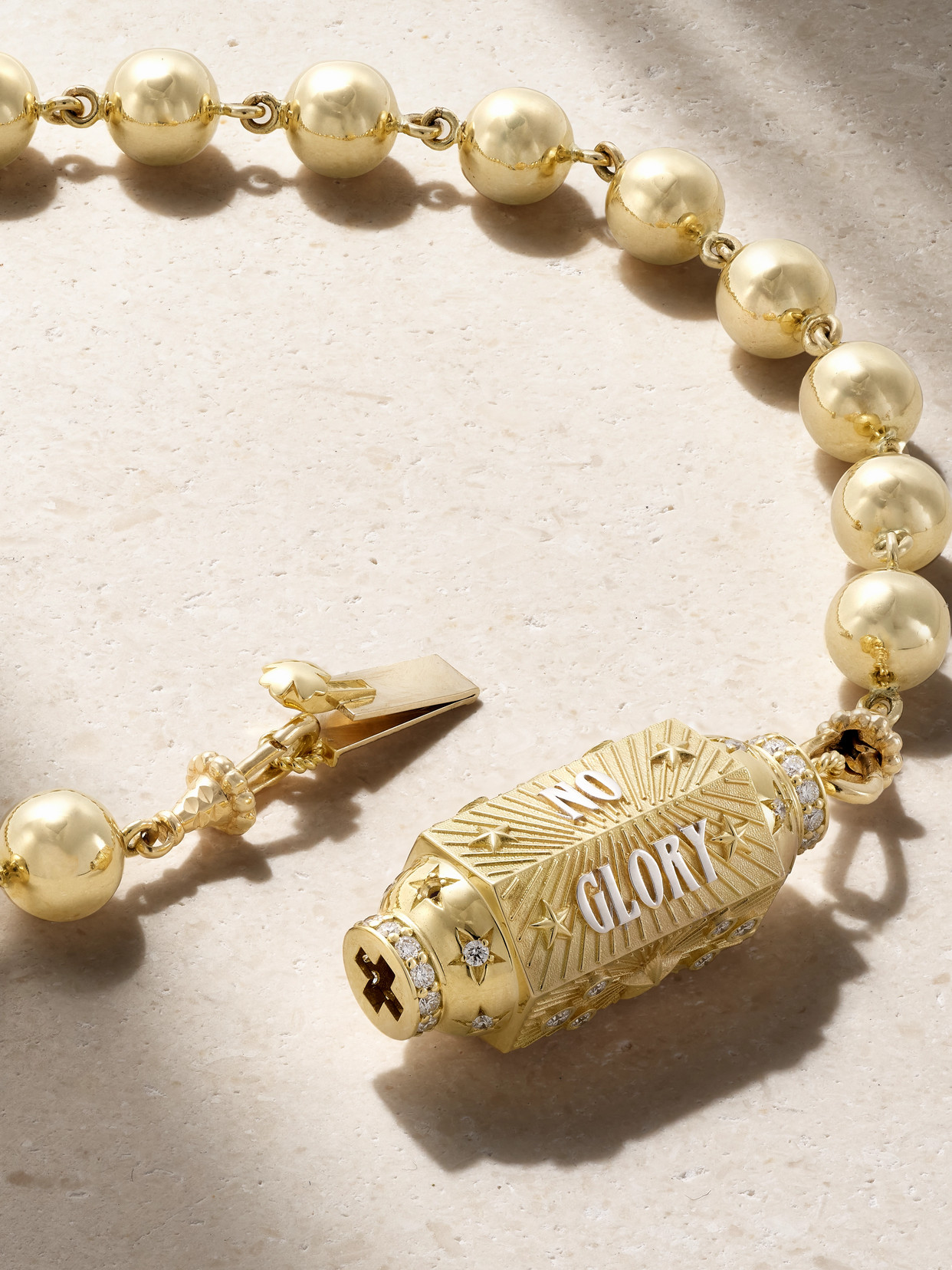 Marie Lichtenberg No Risk No Glory Locket 18-karat And 14-karat Gold Diamond Necklace In Gold