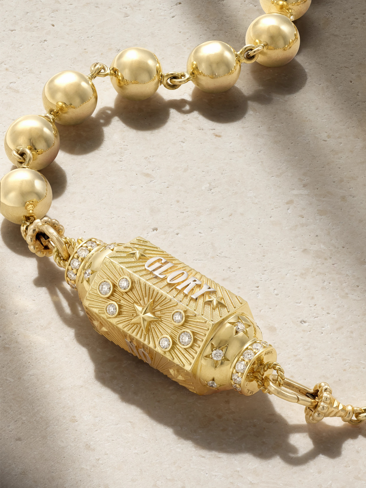 Marie Lichtenberg No Risk No Glory Locket 18-karat And 14-karat Gold Diamond Necklace In Gold