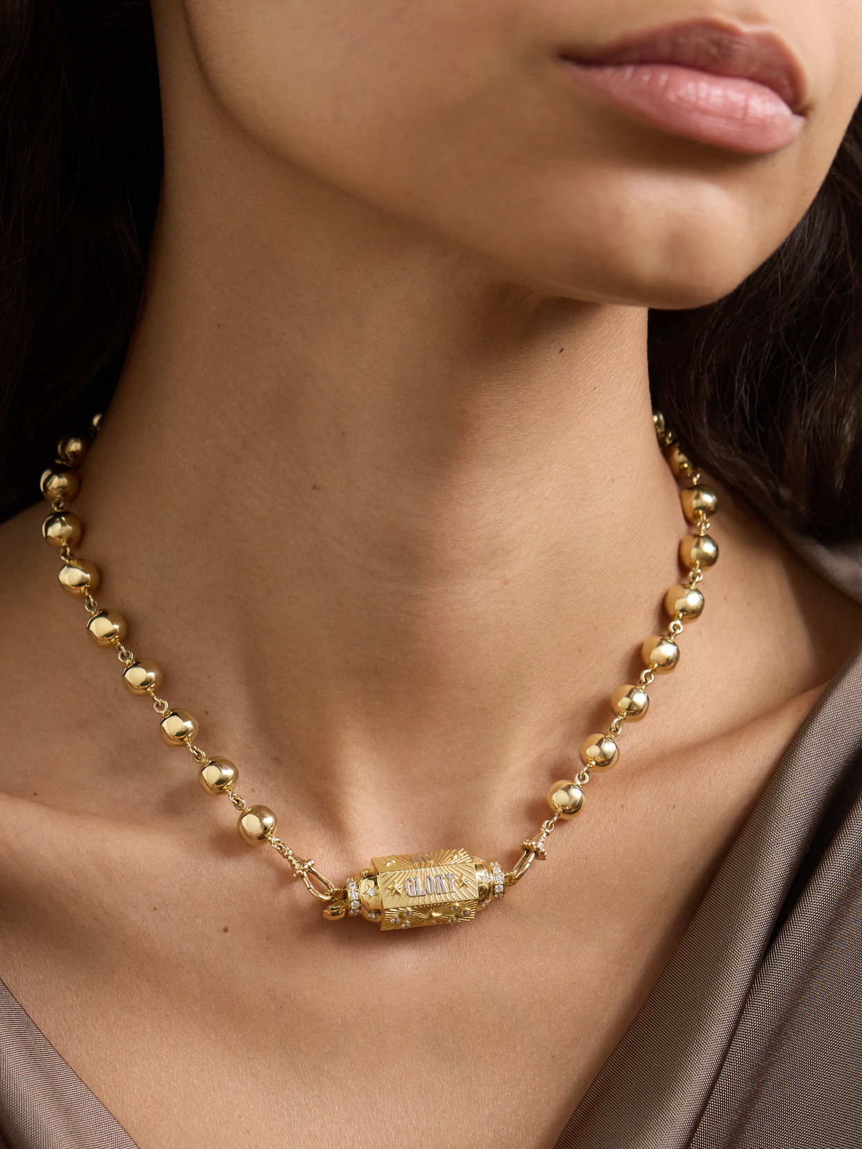 Marie Lichtenberg No Risk No Glory Locket 18-karat And 14-karat Gold Diamond Necklace In Gold