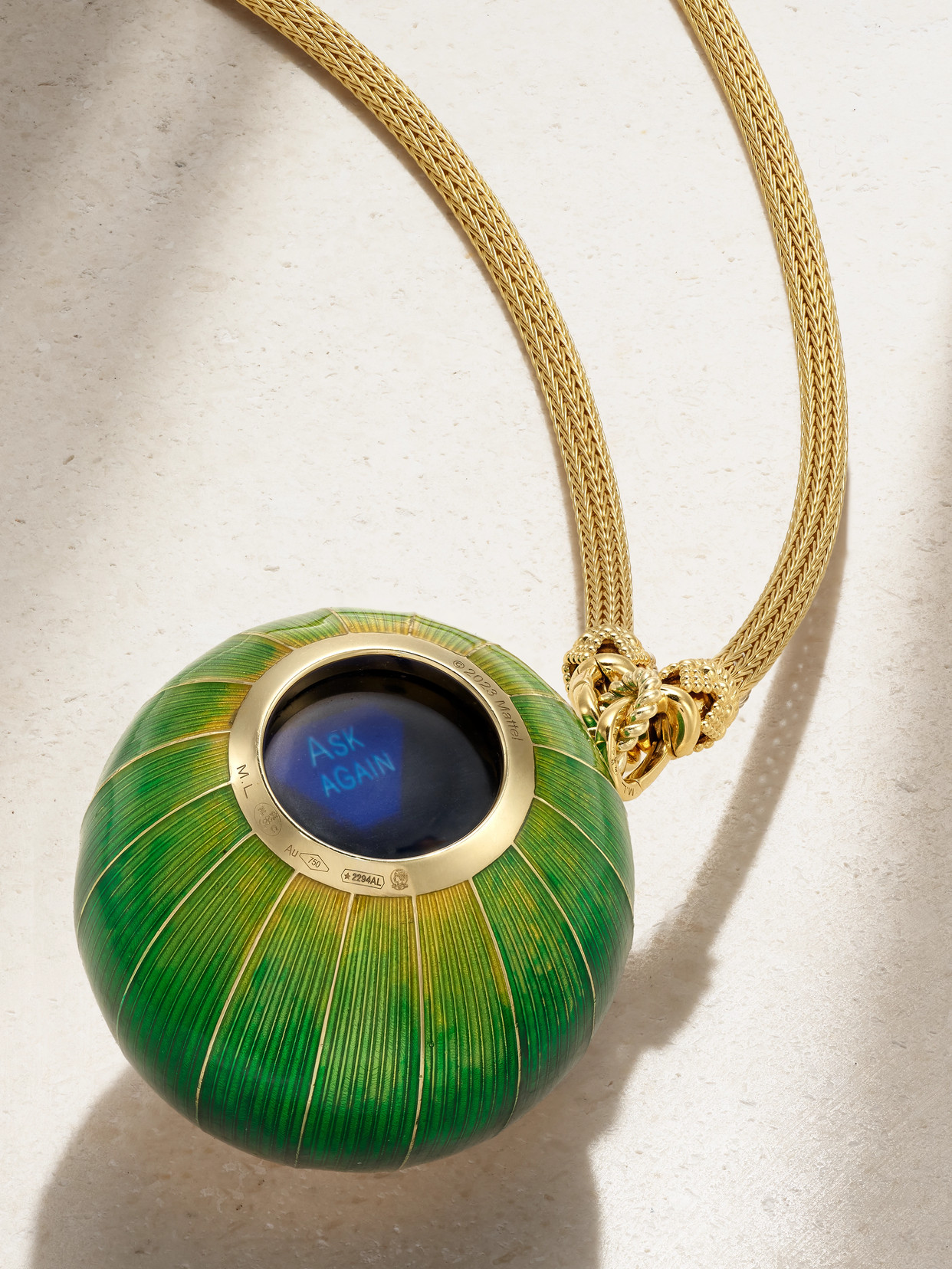 Marie Lichtenberg Magic 8 Ball 18-karat Gold, Diamond And Enamel Necklace In Gold