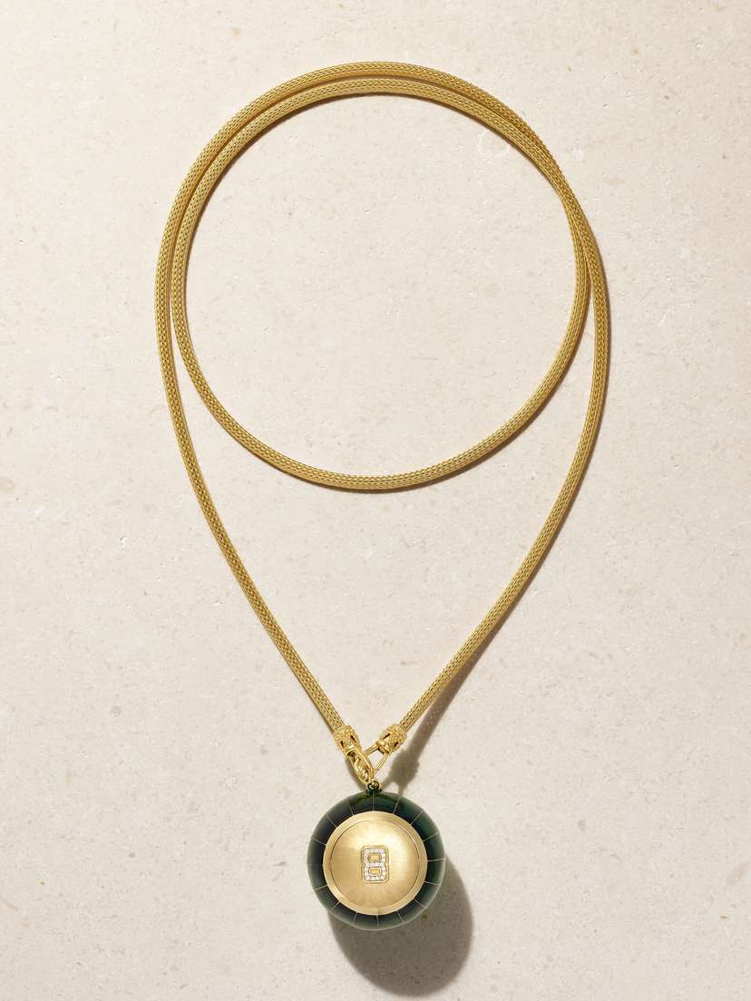 Marie Lichtenberg Magic 8 Ball 18-karat Gold, Diamond And Enamel Necklace