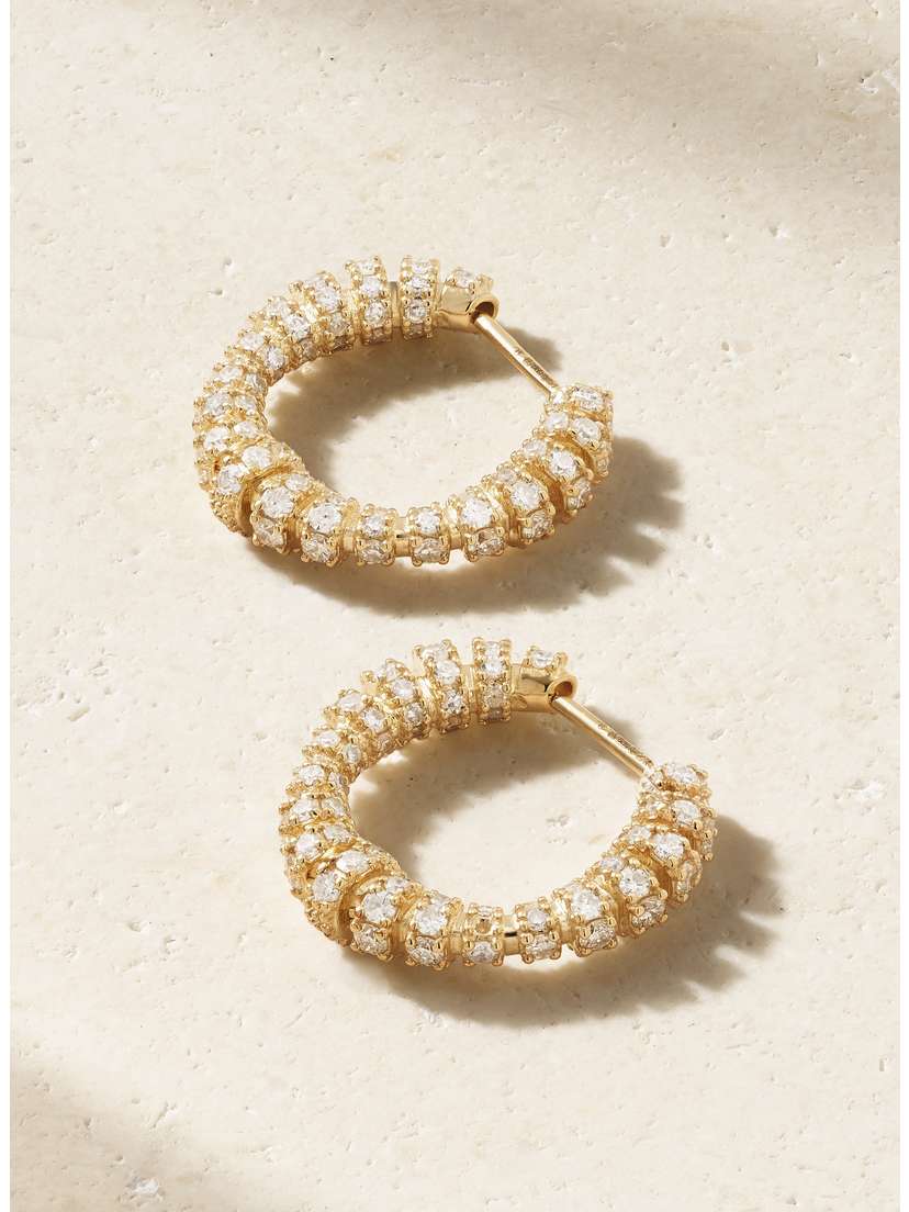 By Pariah Helix 14-karat Recycled Gold Diamond Hoop Earrings