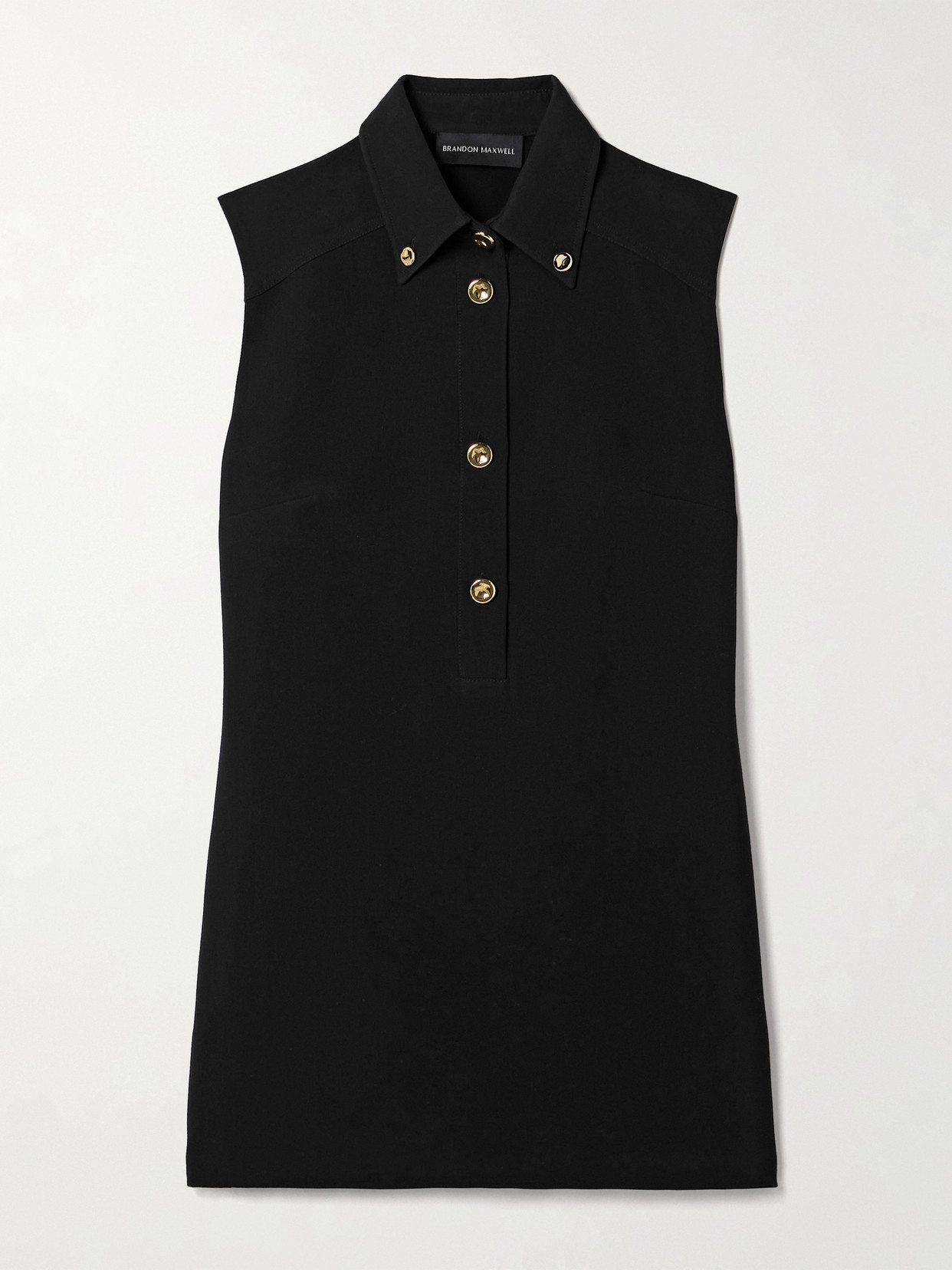 Brandon Maxwell The Belle Wool-blend Crepe Mini Dress In Black