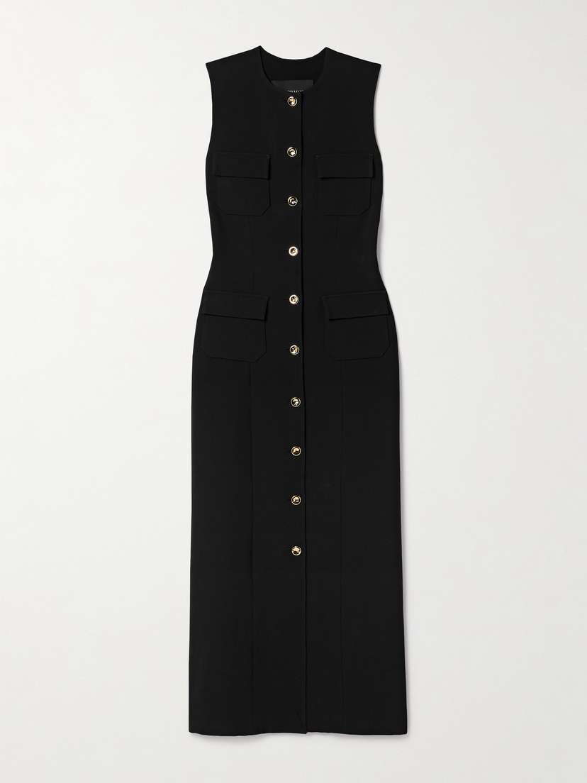 Brandon Maxwell The Corinne Wool-blend Crepe Midi Dress