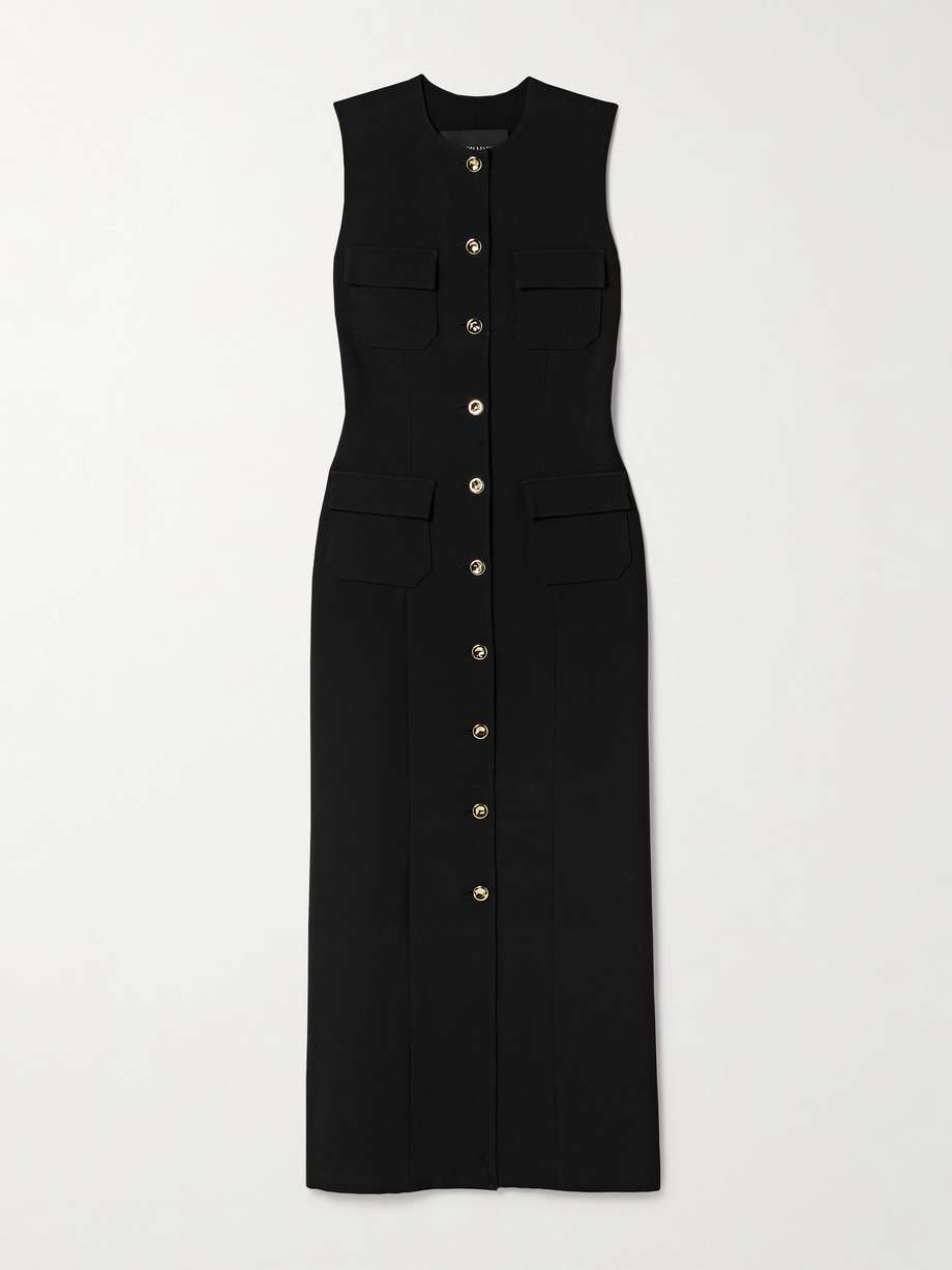 the corinne wool-blend crepe midi dress