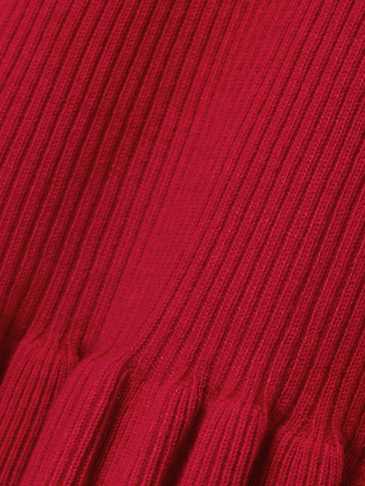Brandon Maxwell The Grace Asymmetric Ruffled Ribbed Cashmere Midi Skirt In Red