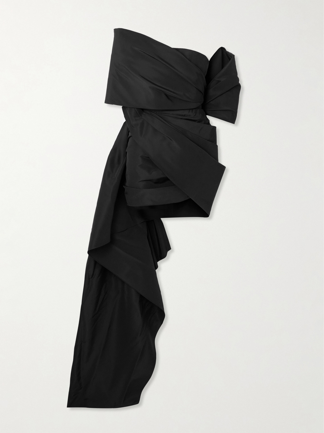Oscar De La Renta Draped Detail Cocktail Dress With Draped Stole In Black