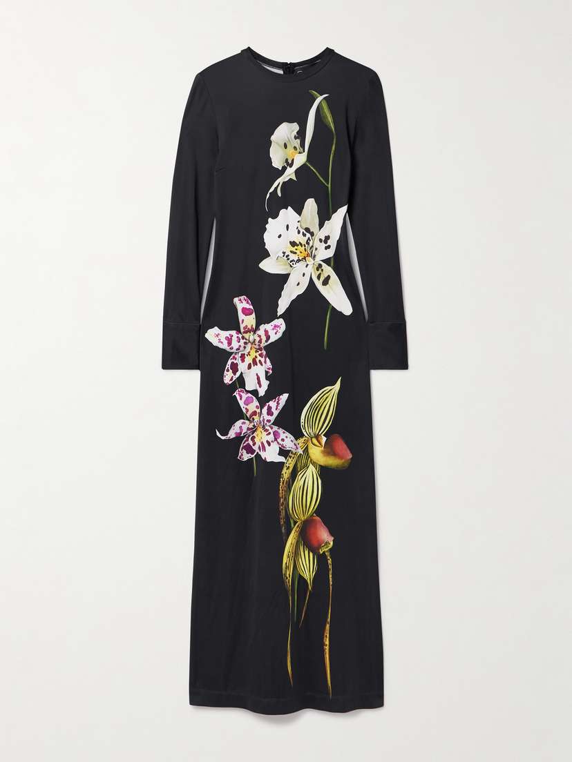 Oscar de la Renta Floral-print Stretch-jersey Maxi Dress